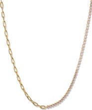Brook and York Isabella Mini Birthstone Tennis & Paper Clip Chain Necklace