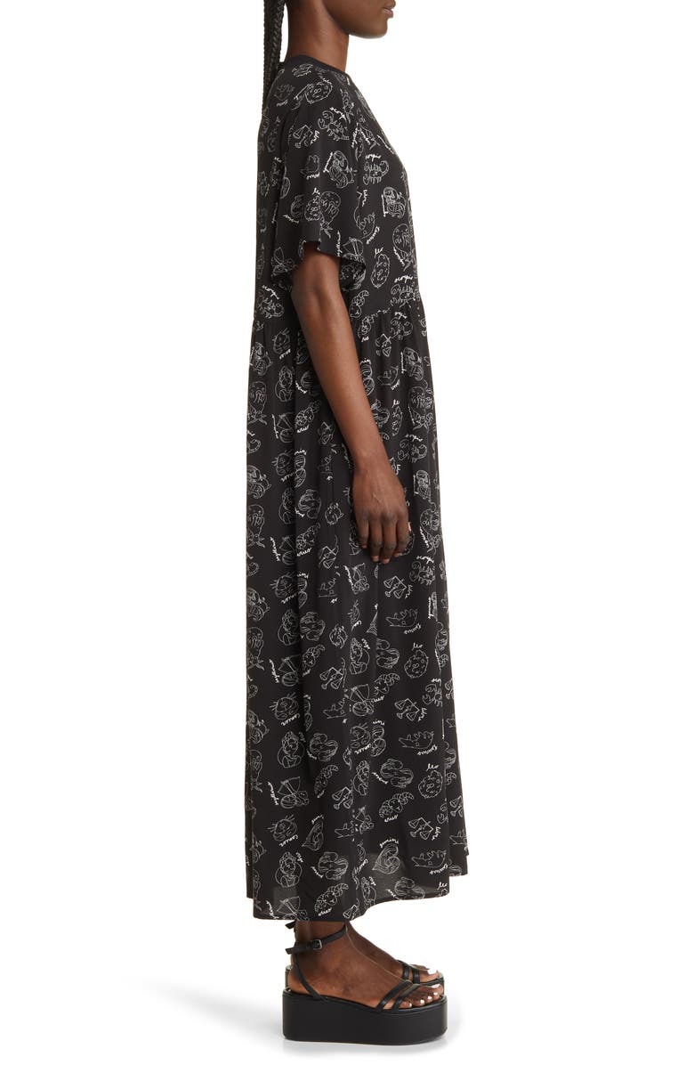 Dressed in Lala Never Too Much Print Oversize T-Shirt Maxi Dress, Alternate, color,