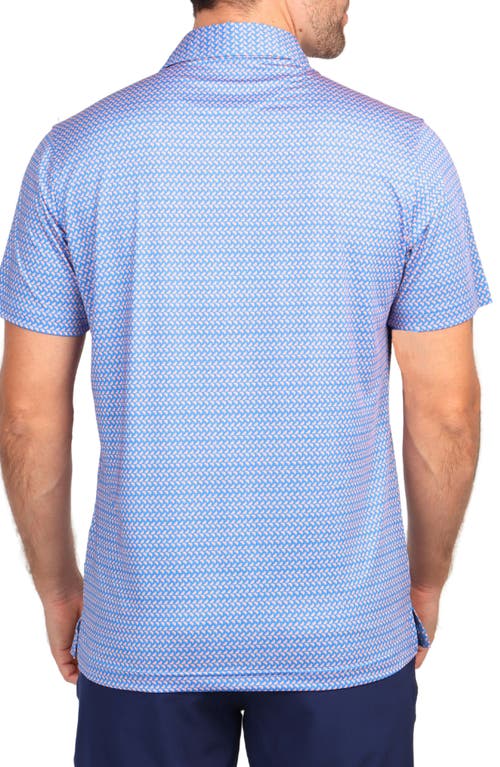 Tailorbyrd Orange Slice Print Performance Polo In Royal Blue