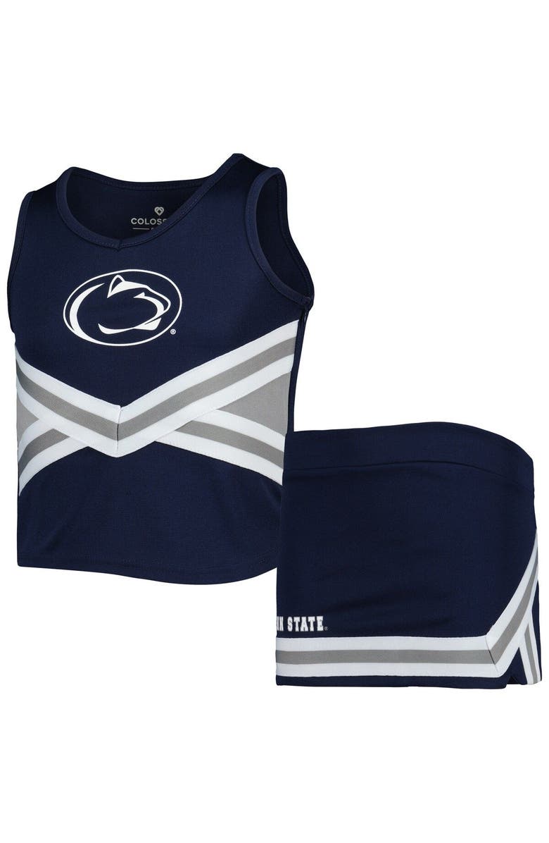 COLOSSEUM Girls Youth Colosseum Navy Penn State Nittany Lions Carousel Cheerleader Set, Main, color, 