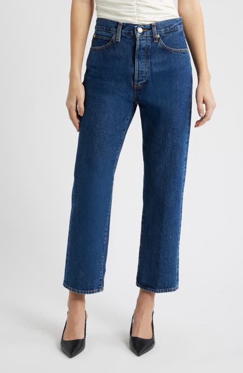 The Vertical High Waist Ankle Relaxed Straight Leg Jeans