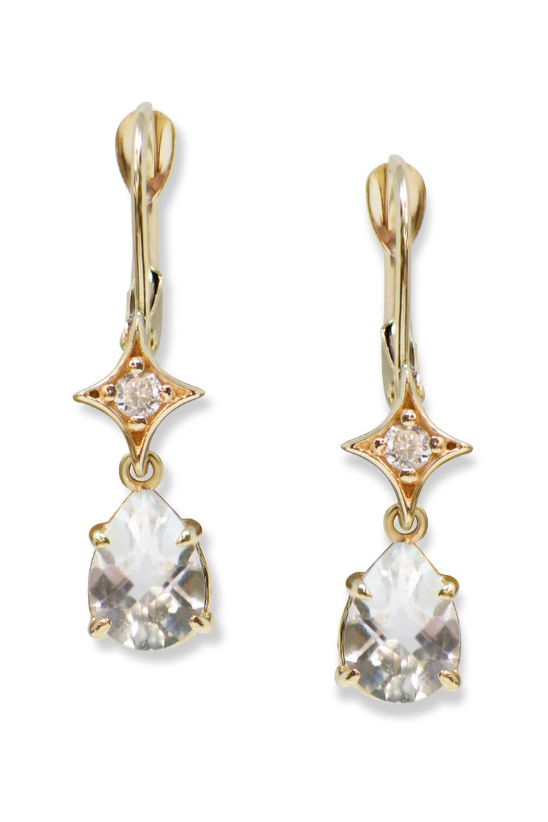Jac + Jo Emilia Gothic Star Pear Drop Earrings, Main, color, GOLD/ CLEAR