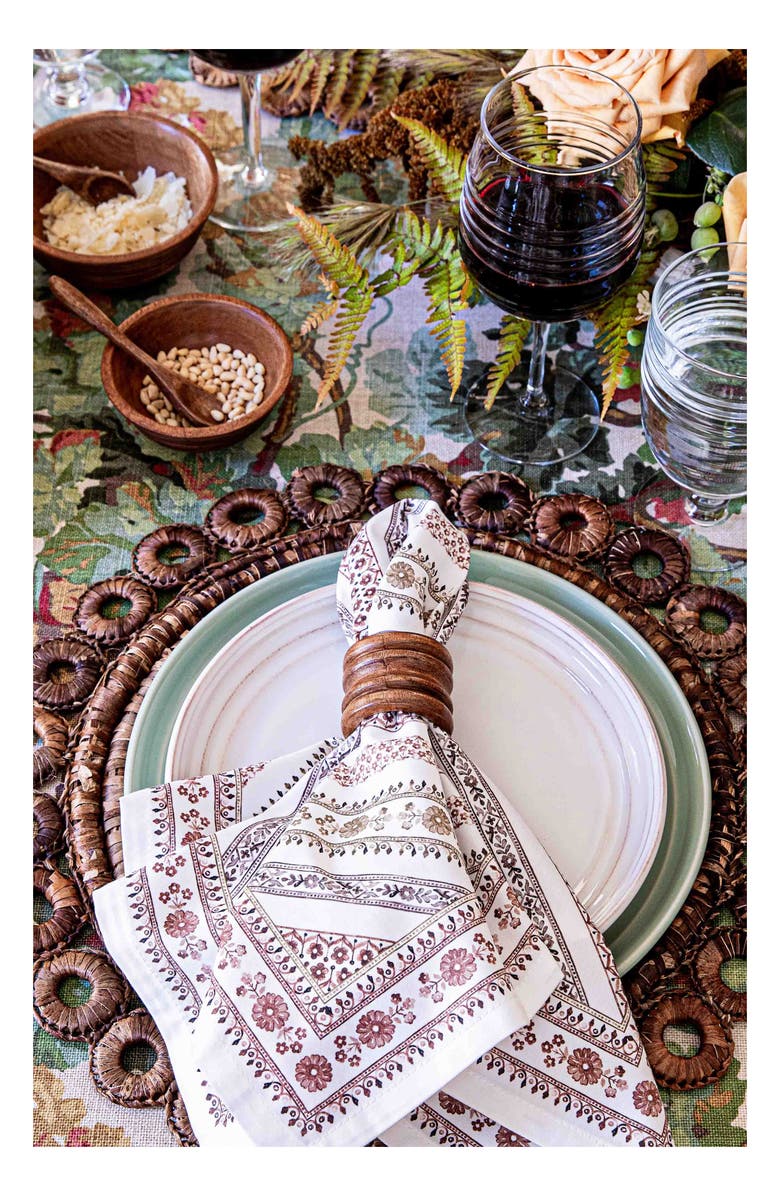 Juliska Seville Stripe Set of 4 Cotton Sateen Napkins, Alternate, color, Natural