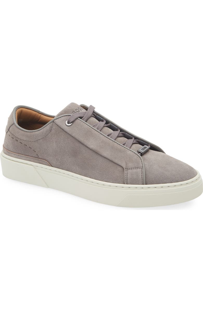 BOSS Gary Tennis Sneaker, Main, color, Medium Grey