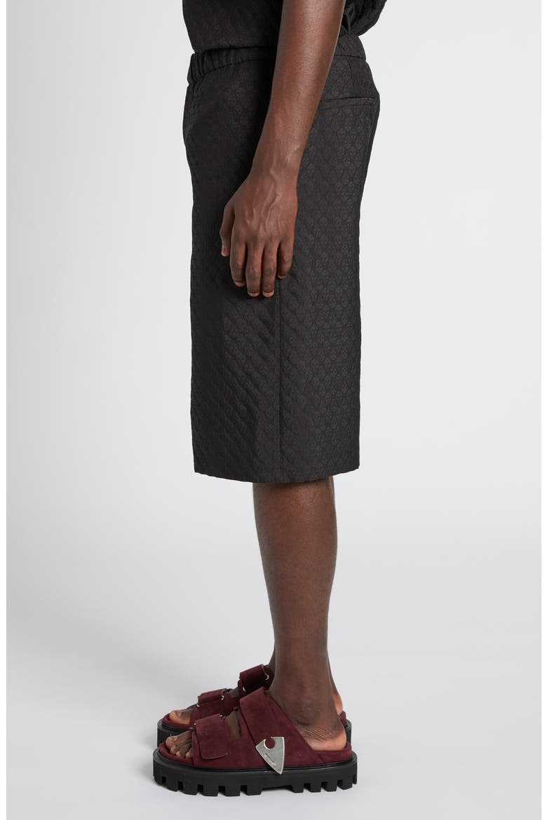 Skull Jacquard Satin Shorts, Alternate, color, BLACK/ BLACK