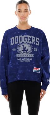 New Era Women's New Era  Royal Los Angeles Dodgers Throwback Oversized Boxy Sweatshirt