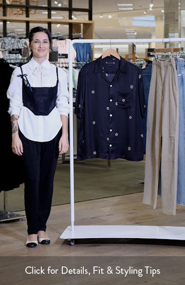 AllSaints Fleur Peace Camp Shirt | Nordstromrack