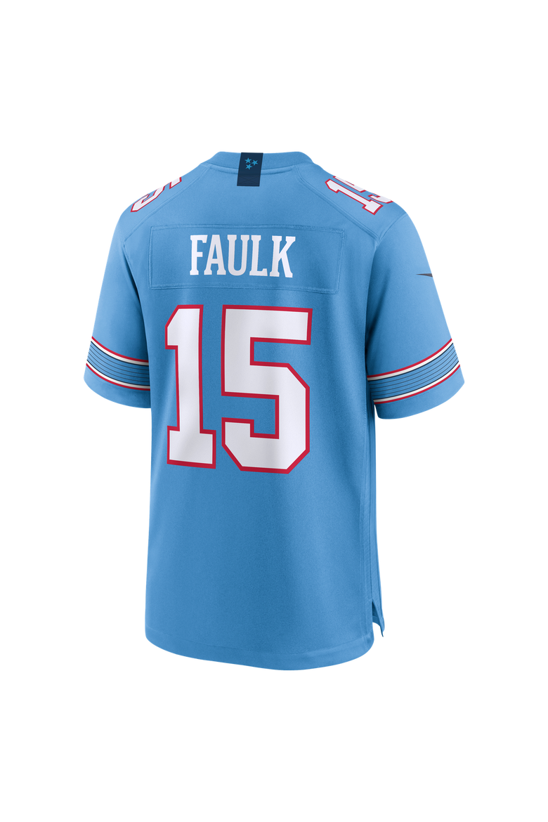 Men's Nike Light Blue Tennessee Titans Keldric Faulk Team Game Jersey, Alternate, color, Light Blue