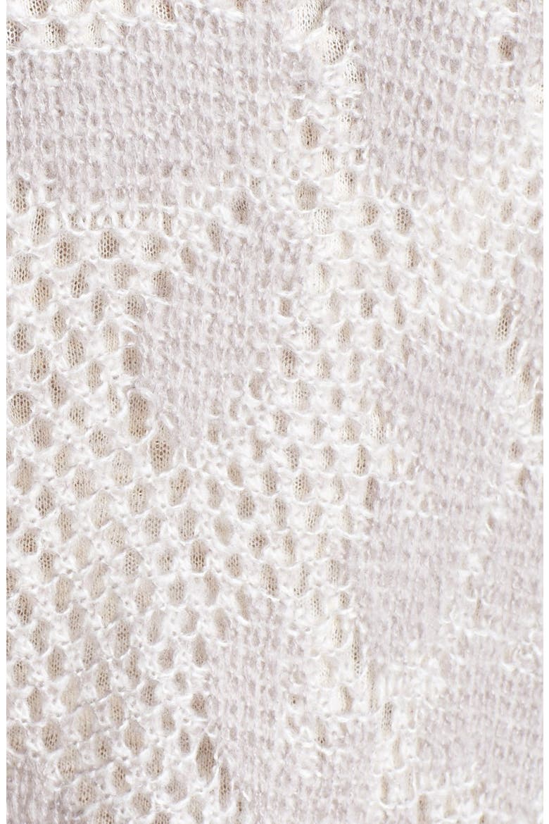 Frenchi® Open Knit Long Cardigan, Alternate, color, FLORAL MESH JACQUARD GREY CLAY