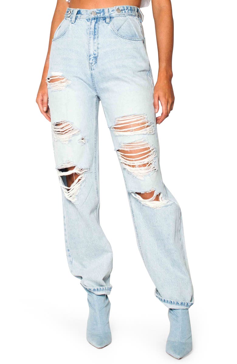 ZGY Denim Hi And Loose Distressed Jeans, Main, color, 
