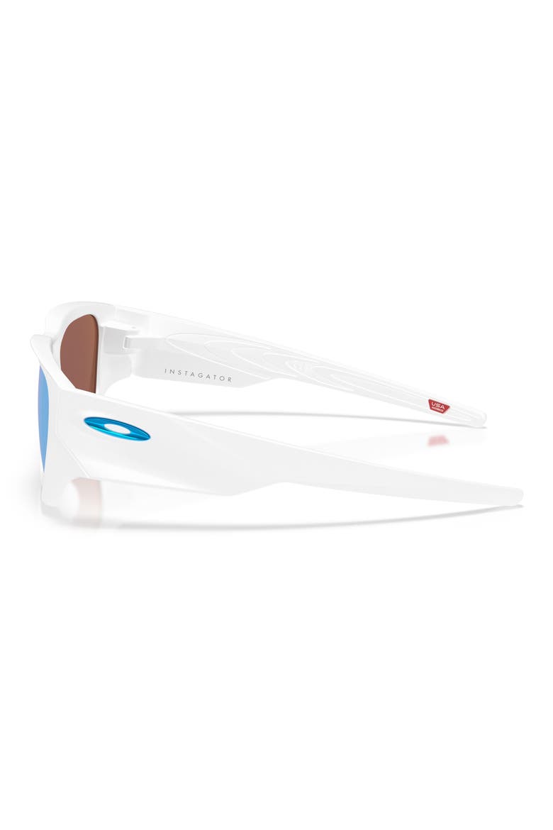 Instagator 58mm Polarized Rectangular Sunglasses, Alternate, color, MATTE WHITE / PRIZM