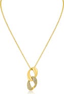 CZ by Kenneth Jay Lane Pavé Interlocking Chain Pendant Necklace
