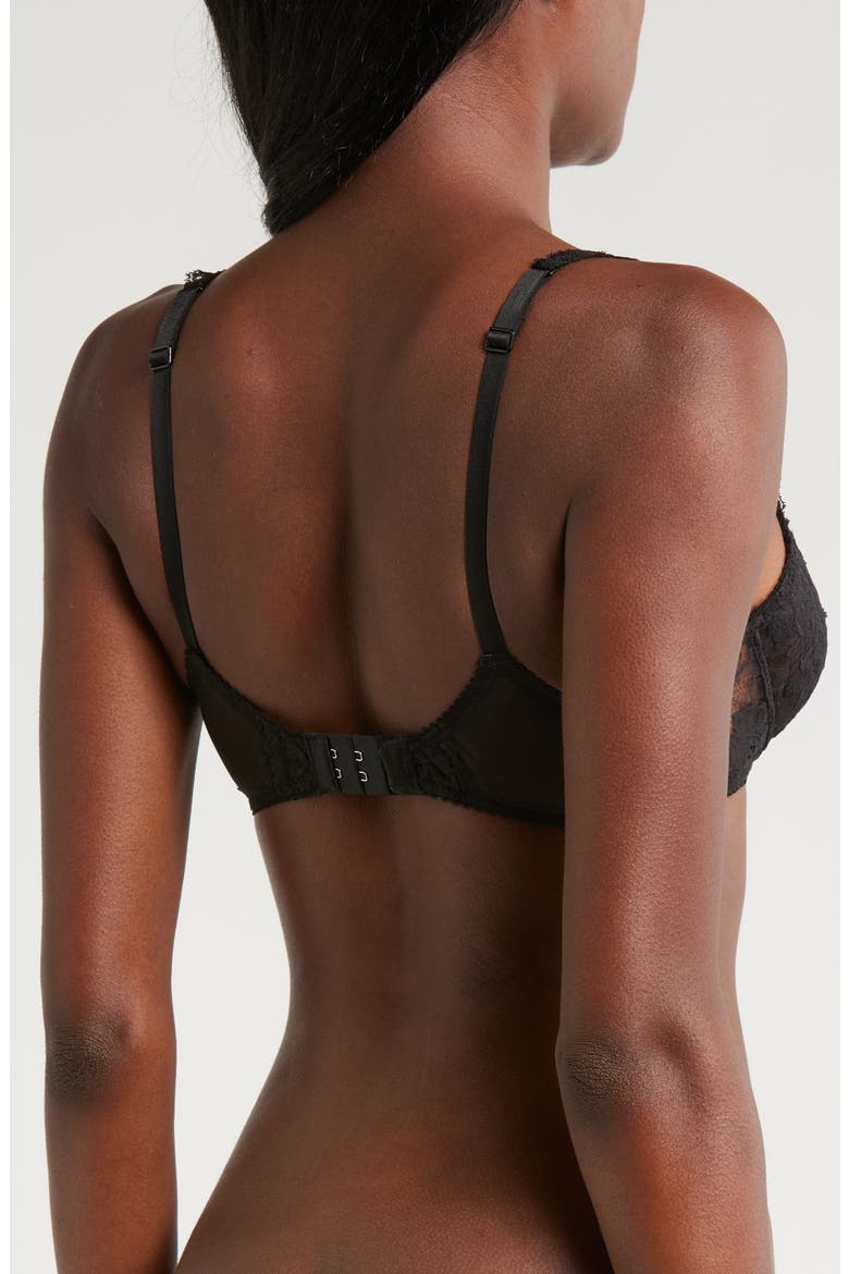Isabel Lace Underwire Balconette Bra, Alternate, color, NOIR