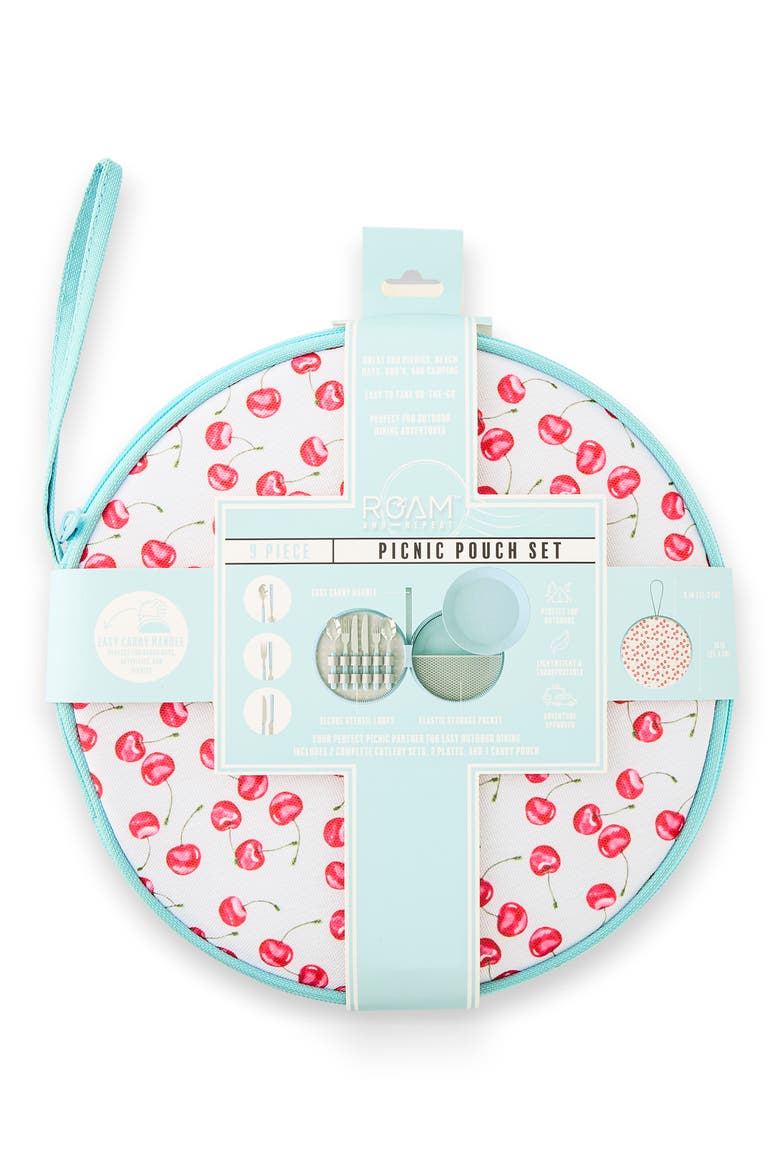9-Piece Picnic Pouch Set, Alternate, color, CHERRIES