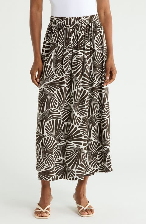 Printed Full Midi Skirt