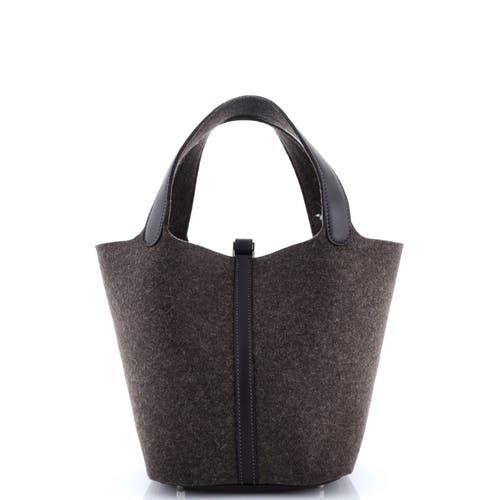 Pre-owned Hermes Hermes Picotin Lock Bag Felt With Leather Mm In Gray
