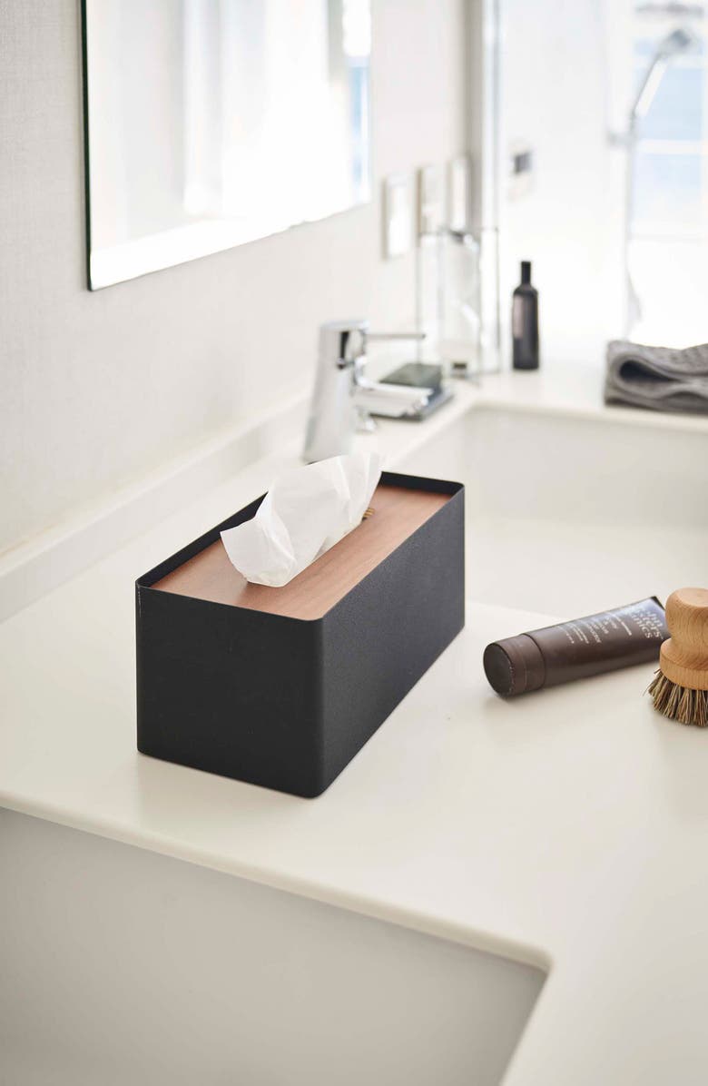 Yamazaki Standard Rectangular Tissue Box Case, Alternate, color, Walnut