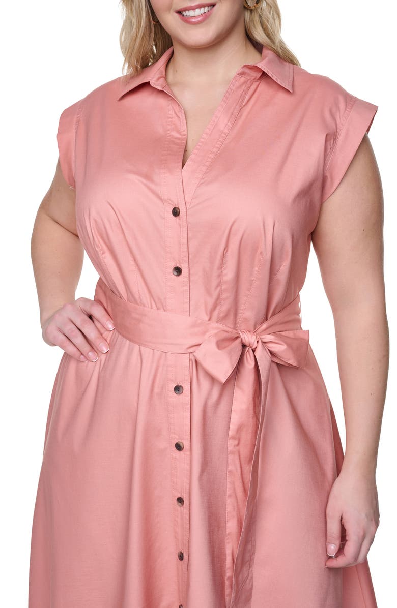 Calvin Klein Cap Sleeve Shirtdress, Alternate, color, Desert Rose