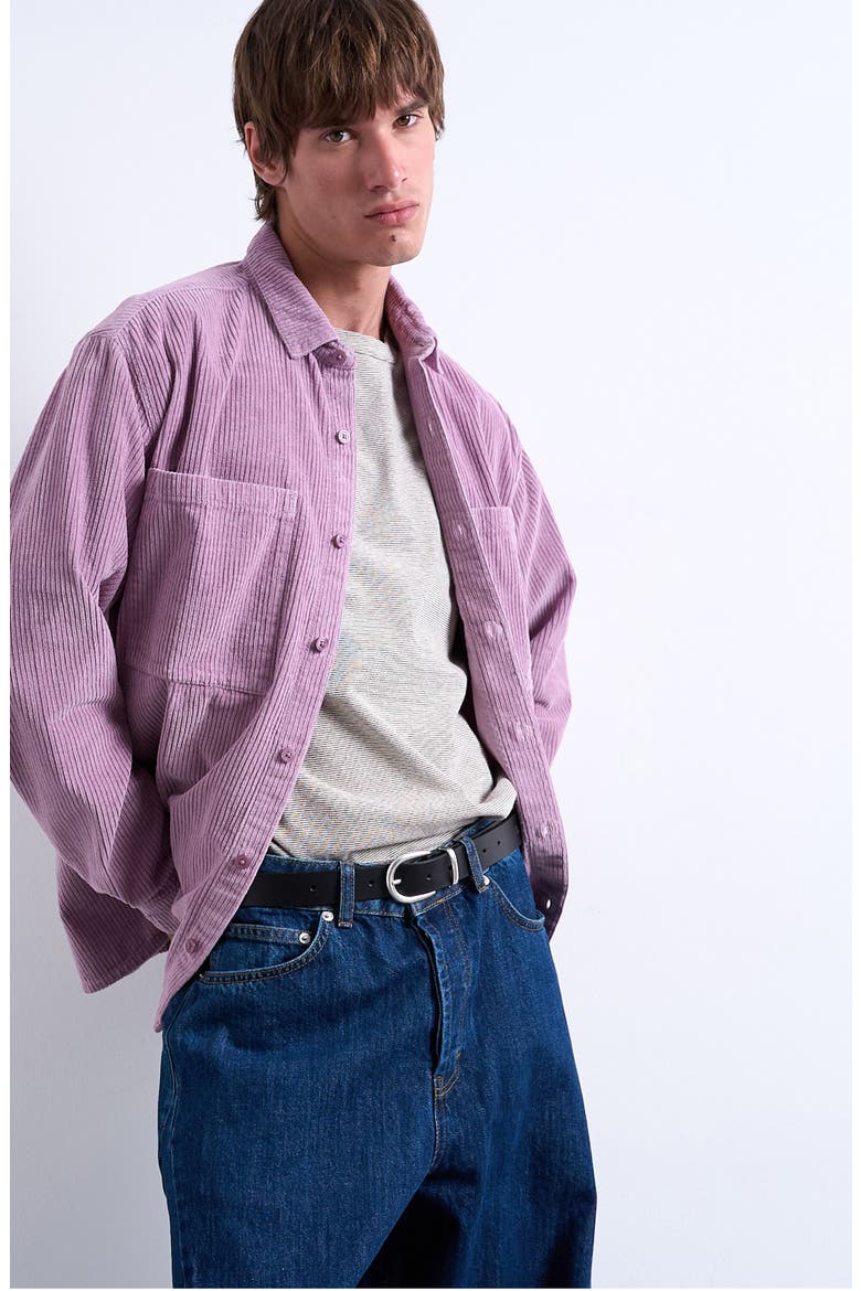 Regular Fit Corduroy Button-Up Shirt, Alternate, color, LILAC