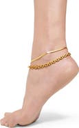 Adornia Two-Piece Anklet Set