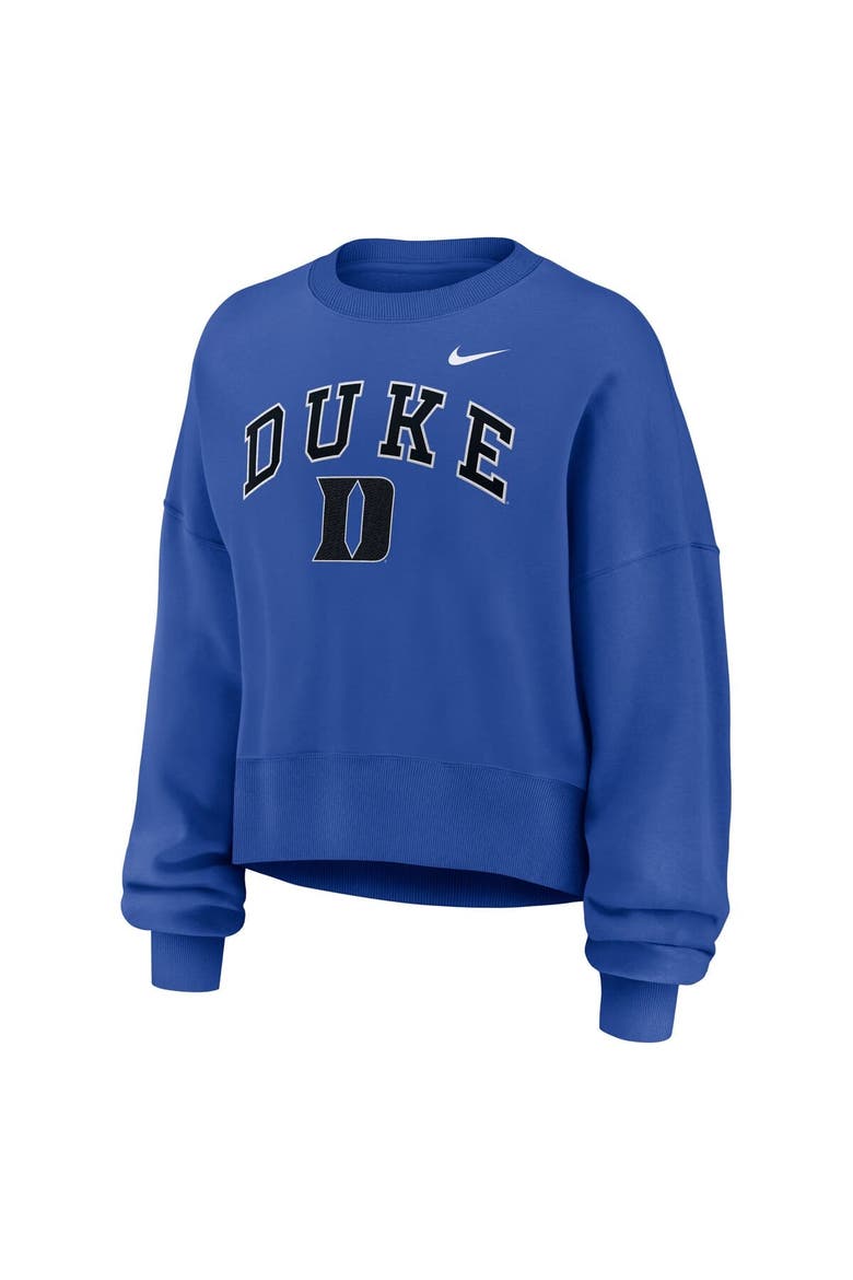 Women's Nike Royal Duke Blue Devils Oversized Phoenix Arch Pullover Sweatshirt, Alternate, color, Royal