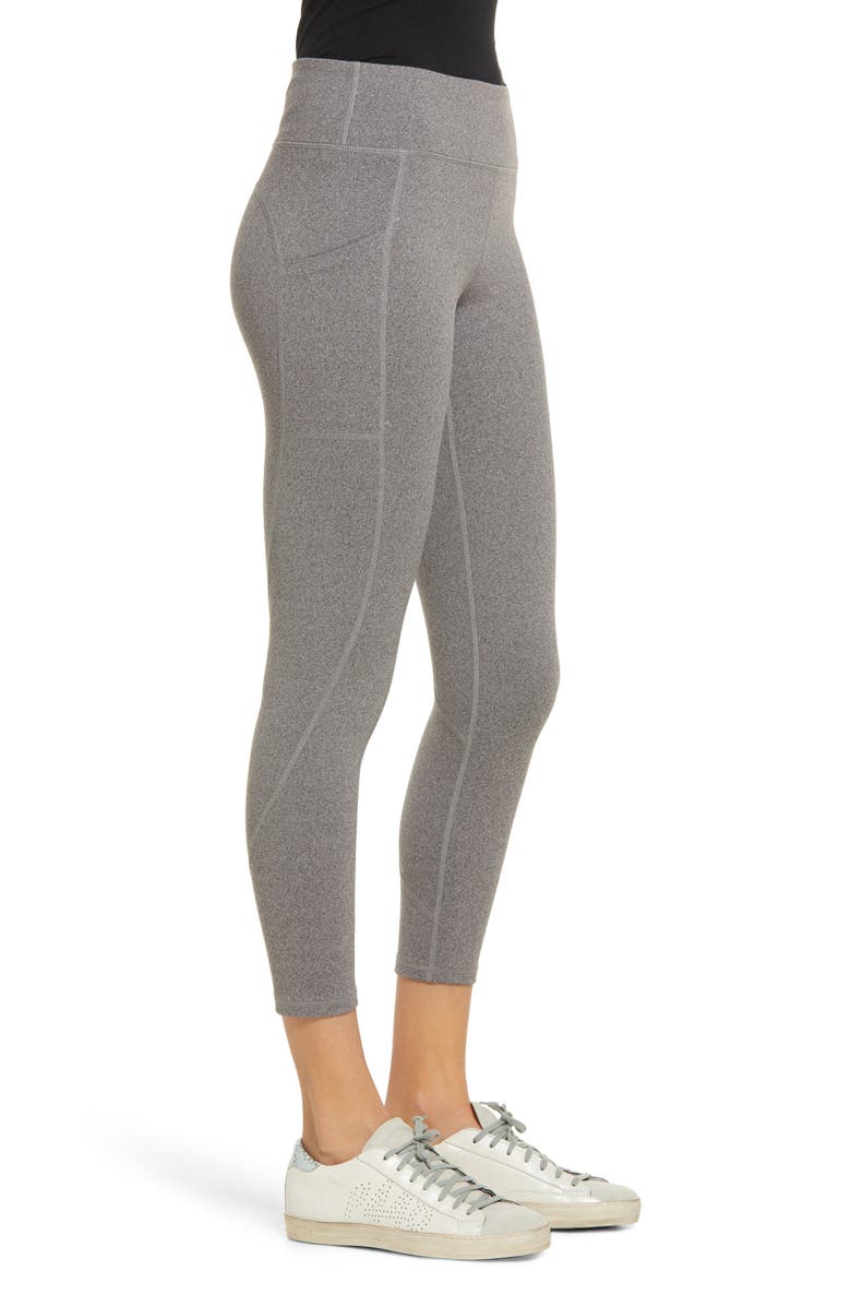 Hue Women's Active Pep Talking Skimmer Pocket Performance Leggings, Alternate, color, Still Grey