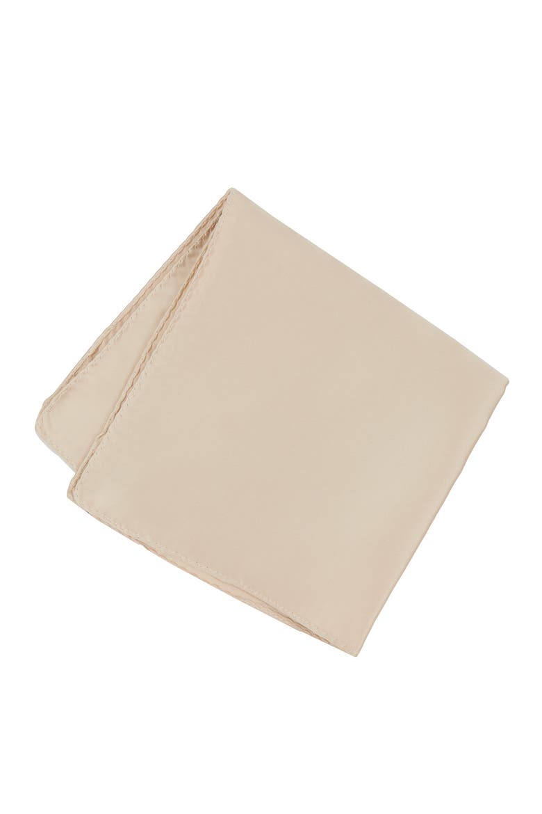 Men's Solid Satin Pocket Square, Main, color, CHAMPAGNE