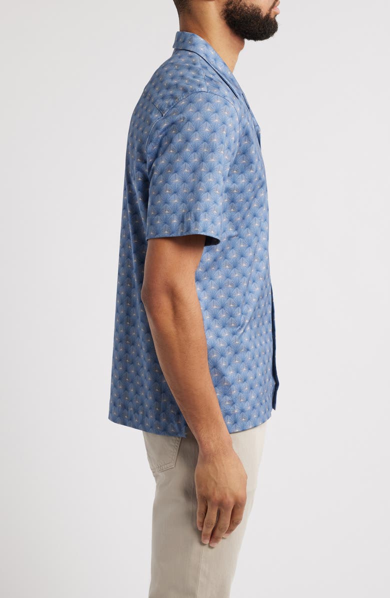 Bugatchi Cole OoohCotton<sup>®</sup> Floral Camp Shirt, Alternate, color, Cobalt