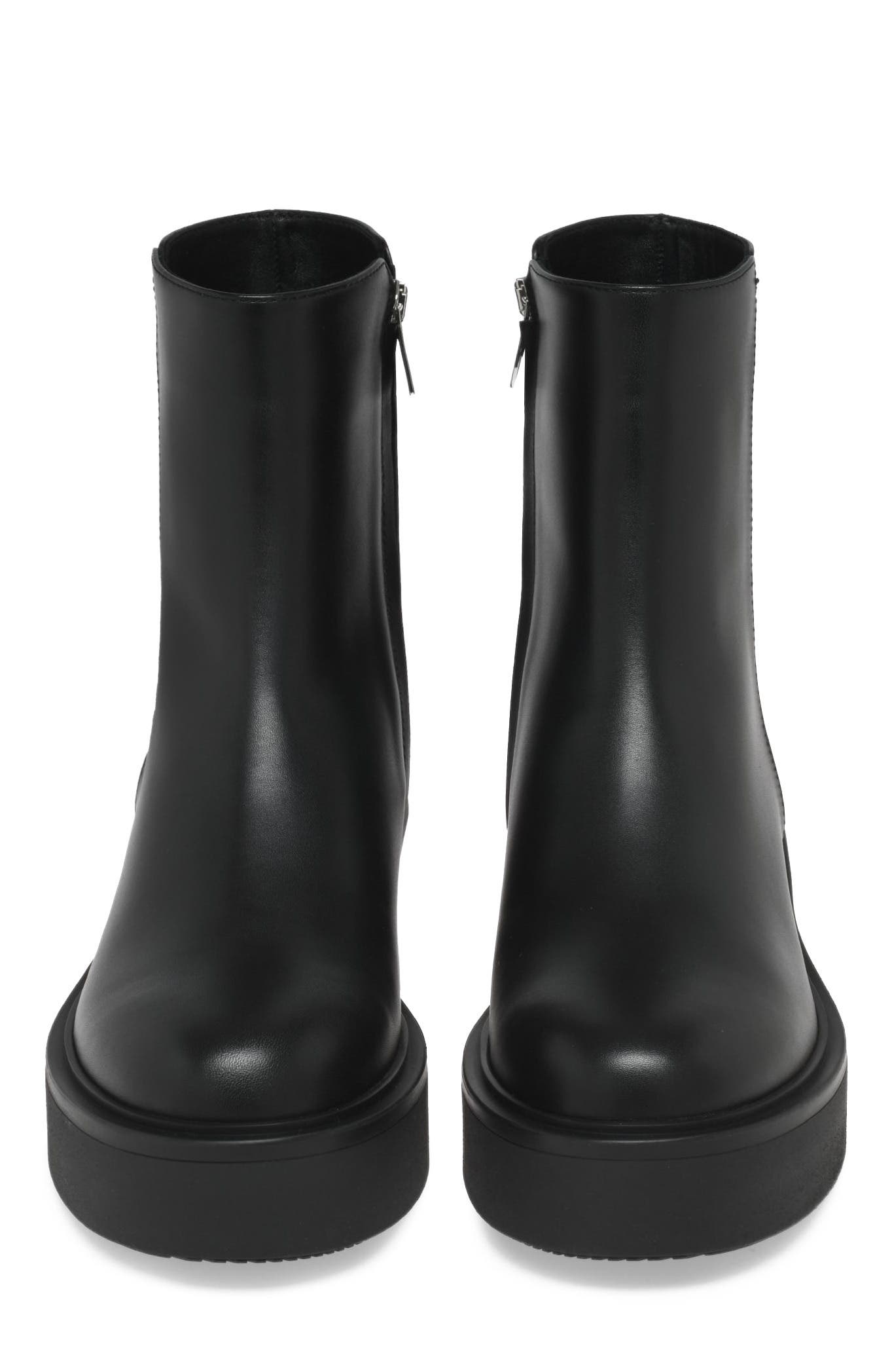 Gianvito Rossi Hiro Bootie Biker, Alternate, color, Black Calf Leather