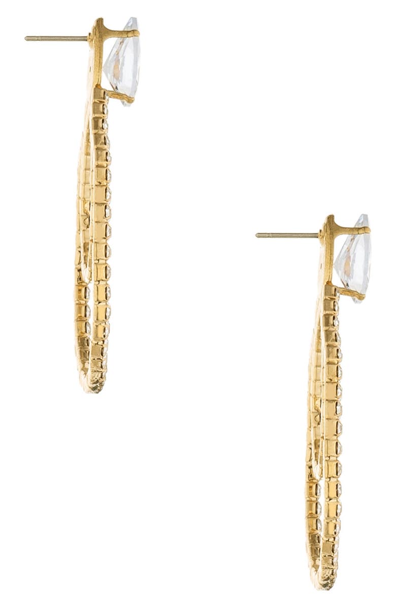 Ettika Layered Crystal Frontal Hoop Earrings, Alternate, color, Gold