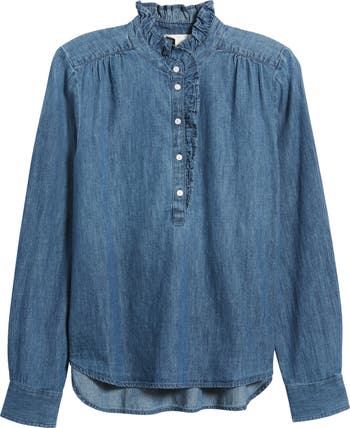 カットソー(長袖/七分) holiday - HOLIDAY RUFFFLE RUFFFLE TOPS LYANER Women's Off Shoulder Ruffle Trim Puff Long Sleeve
