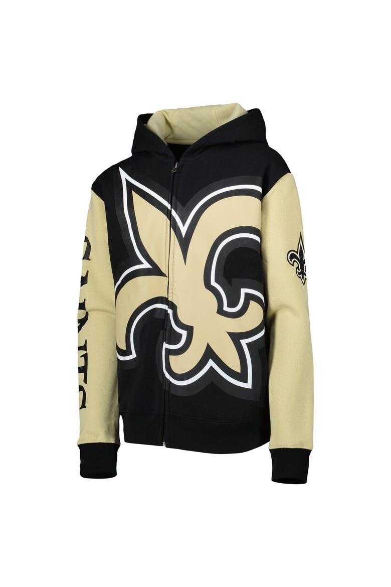 Youth Black/Gold New Orleans Saints Poster Board Full-Zip Hoodie, Alternate, color, Black