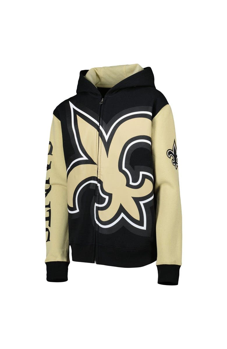 Outerstuff Youth Black/Gold New Orleans Saints Poster Board Full-Zip Hoodie, Alternate, color, Black