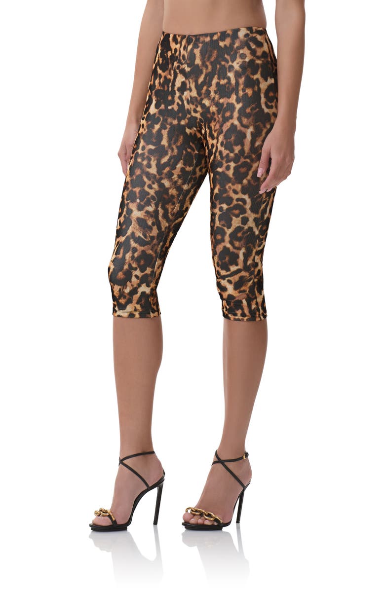 AFRM Gianna Leopard Print Crop Leggings, Alternate, color, Winter Animal