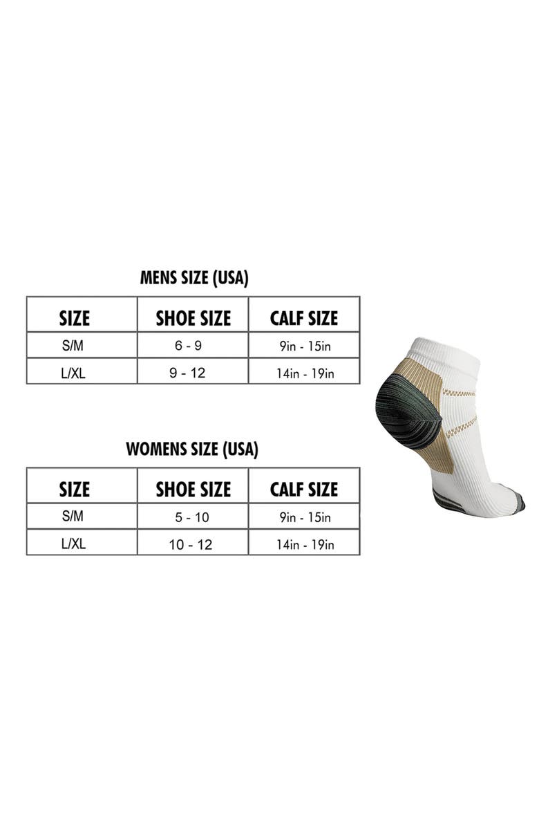 EXTREME FIT Gender Inclusive Assorted 6-Pack High Energy Compression Ankle Socks, Alternate, color, White Assorted