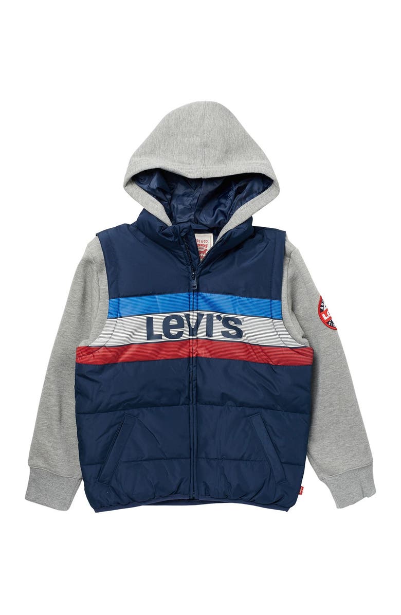 Levi's<sup>®</sup> Puffer Fleece Twofer Jacket, Main, color,