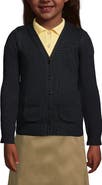 Lands' End School Uniform Girls Cotton Modal Button Front Cardigan Sweater