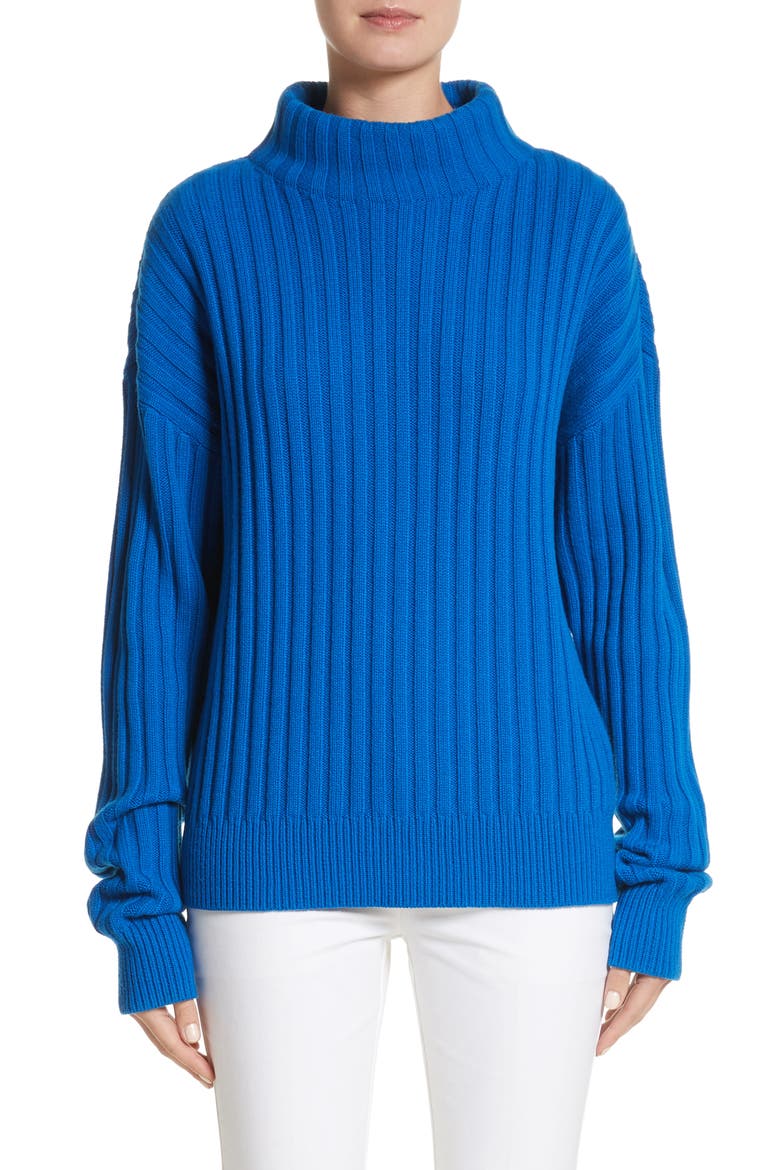 Cashmere Funnel Neck Pullover, Main, color, MEDITERRANEAN