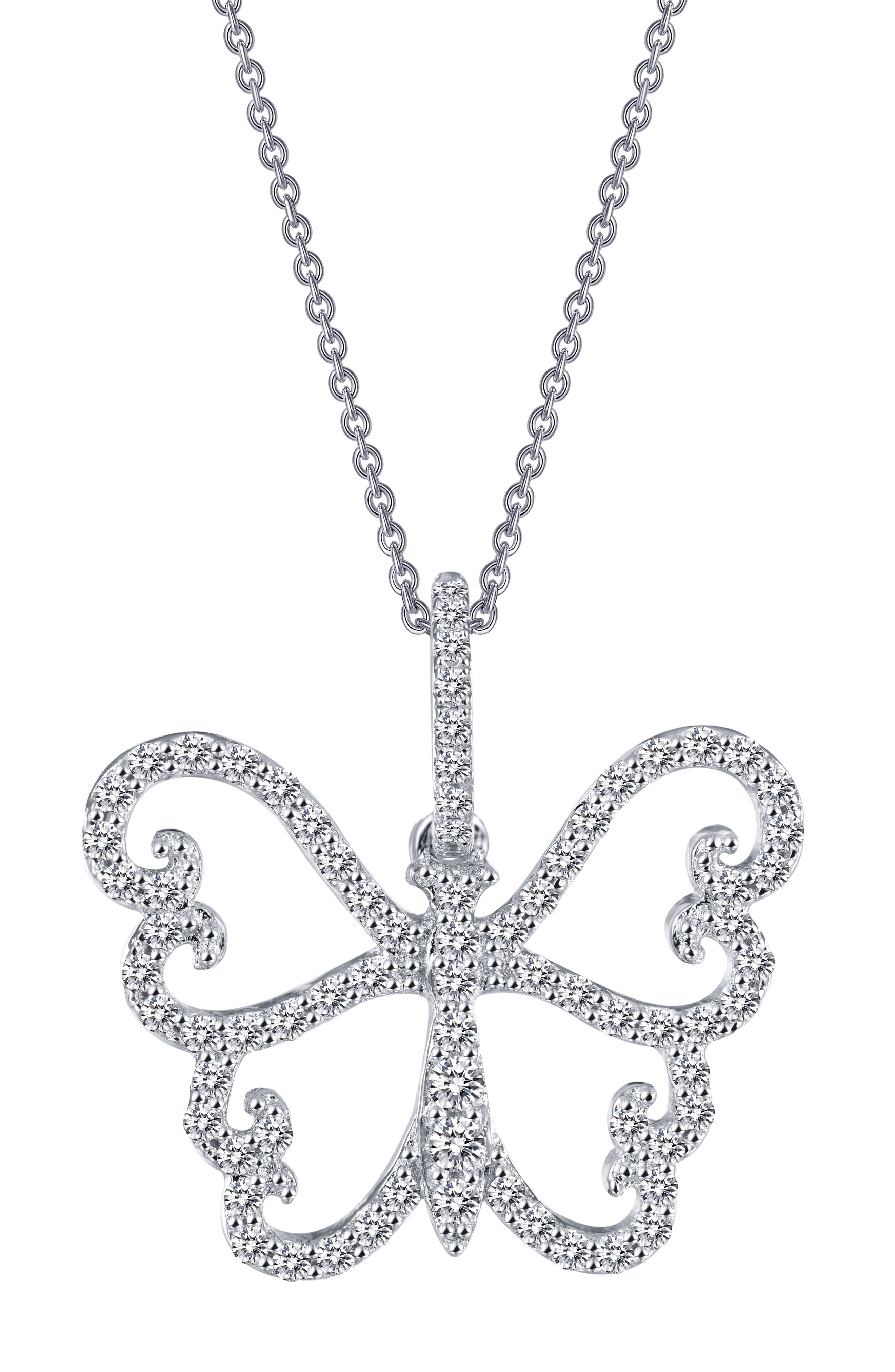 Pavé Butterfly Pendant Necklace