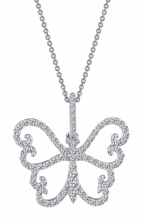 Pavé Butterfly Pendant Necklace