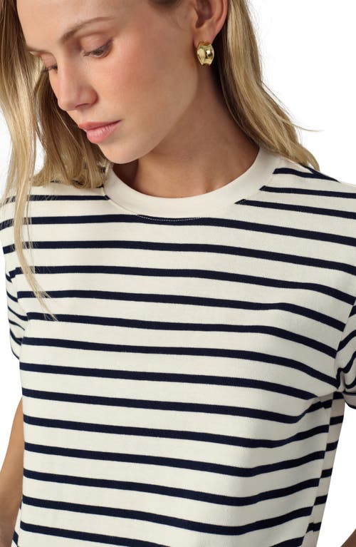 Joe's The Boxy Crop T-shirt In Milk/navy Stripe