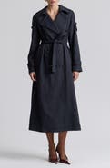 Avec Les Filles Relaxed Double Breasted Jacquard Trench Coat