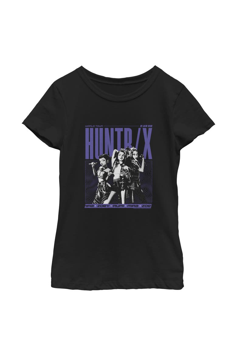 Girl's KPop Demon Hunters Huntrix World Tour  Graphic T-Shirt, Main, color, Black