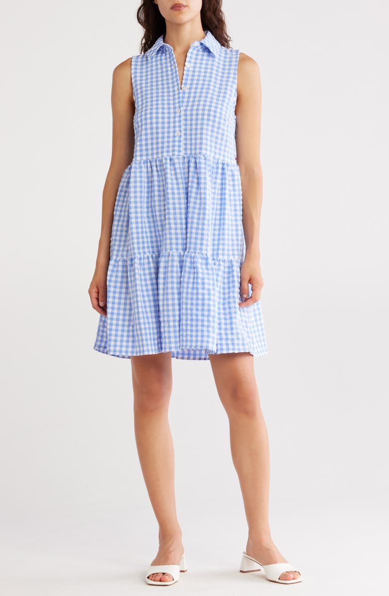 Tommy Hilfiger Tiered Gingham Shirtdress, Main, color, 
