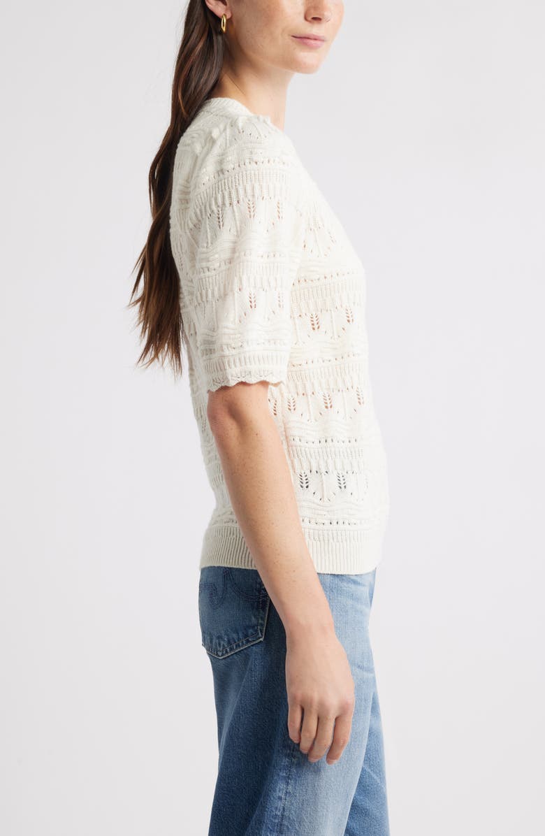 Caslon<sup>®</sup> Mixed Stitch Sweater, Alternate, color, Ivory Pristine