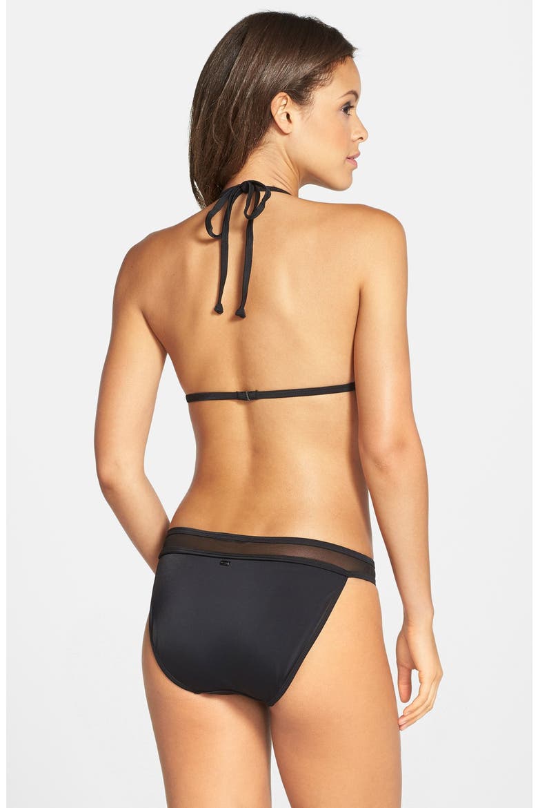 Mesh Inset Triangle Bikini Top, Alternate, color, BLACK
