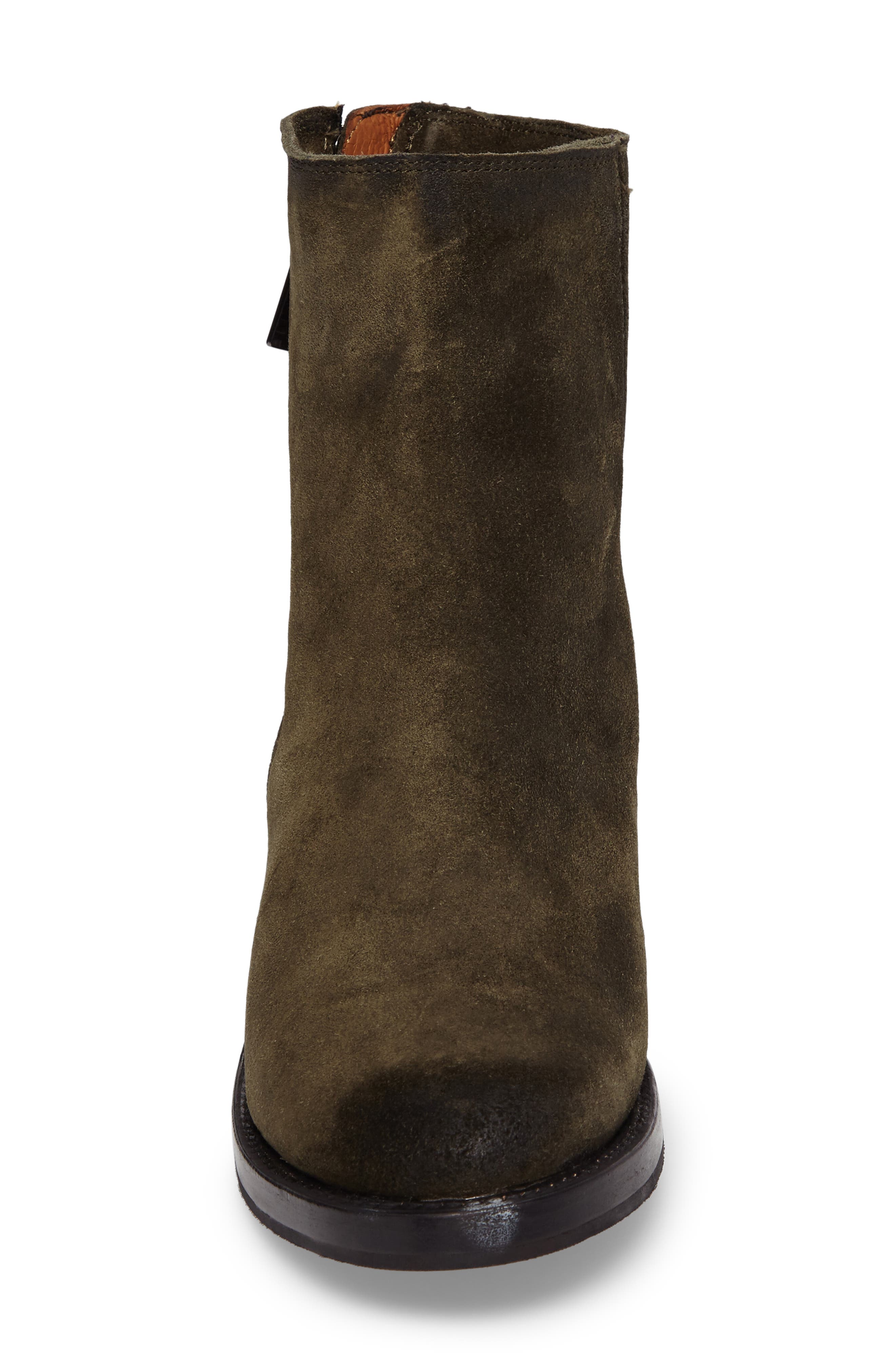 Demi Zip Bootie, Alternate, color, FOREST SUEDE