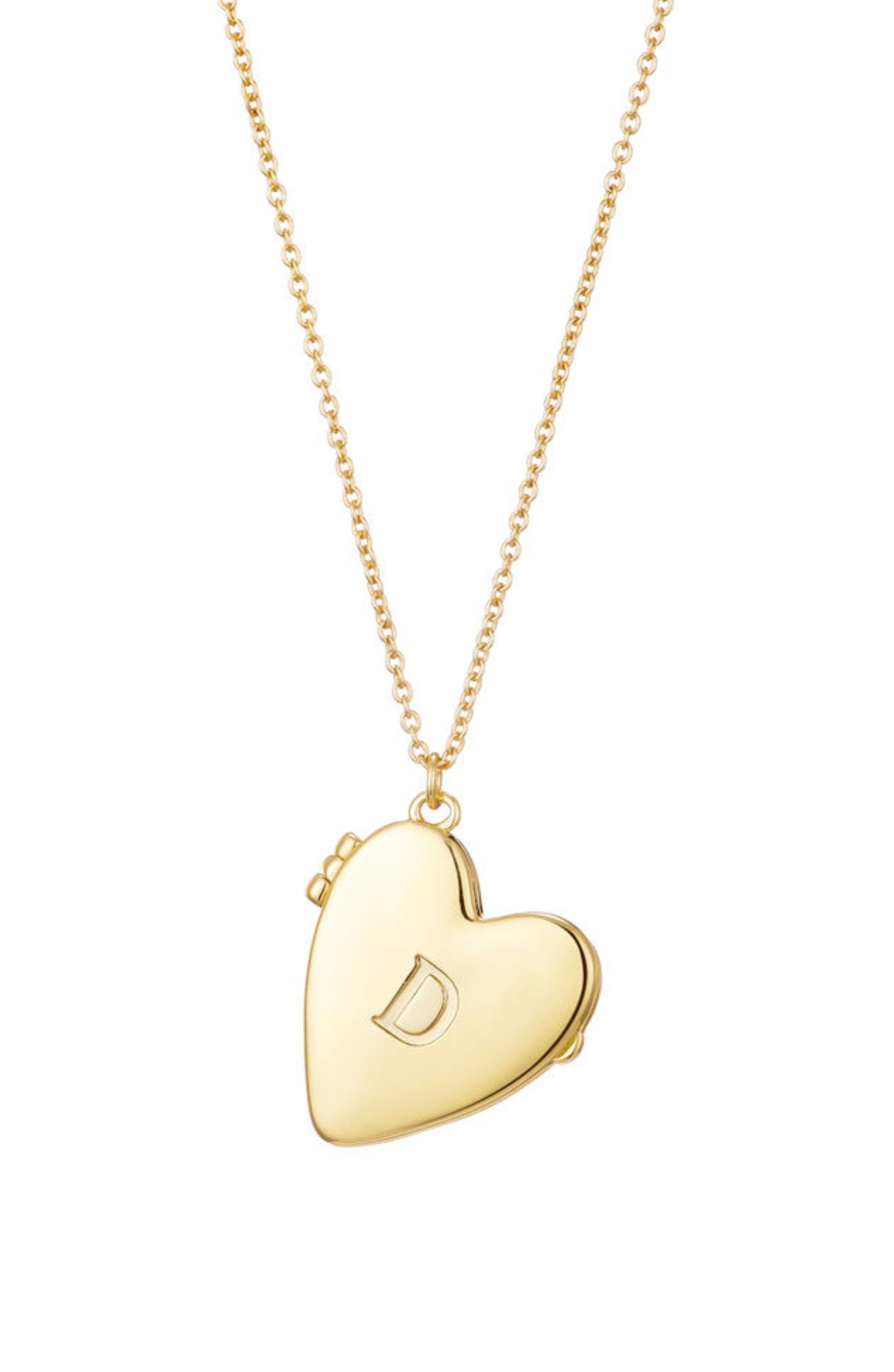 Adornia Initial Heart Locket Pendant Necklace