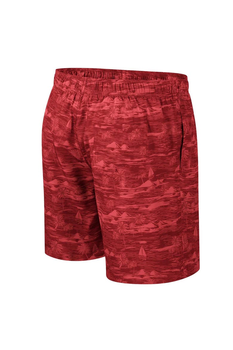 Men's Colosseum Cardinal Arkansas Razorbacks Ozark Swim Shorts, Alternate, color, Cardinal