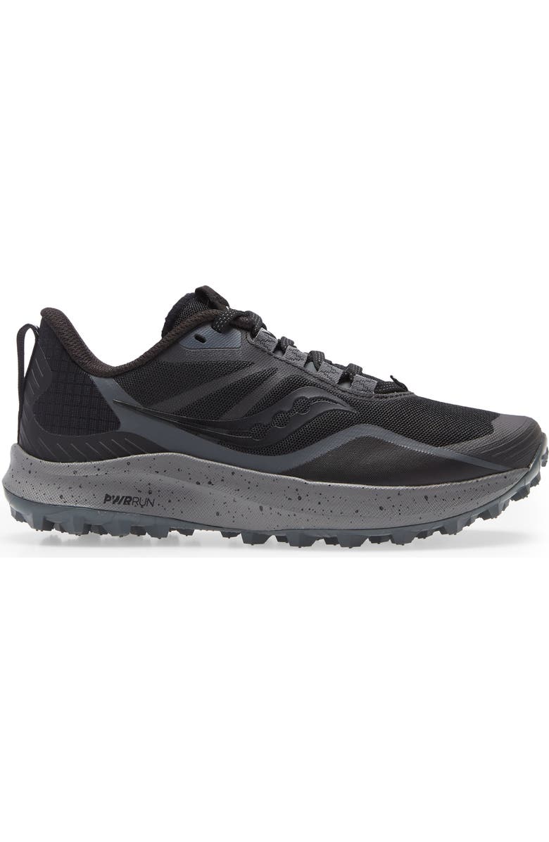 Saucony Peregrine 12 Trail Running Shoe, Alternate, color, Black/Charcoal
